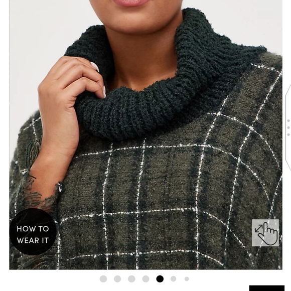 🆕 OLIVE PLAID PONCHO - PLUS SIZE - Picture 5 of 6